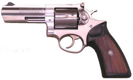 Ruger GP-100 revolver, stainless steel model, caliber .357 Magnum, with full-lug 4 inch barrel