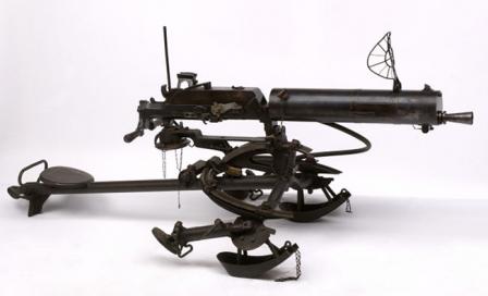 Schwarzlose M1907 machine gun on Dutch-made M  tripod, with AA sight.
